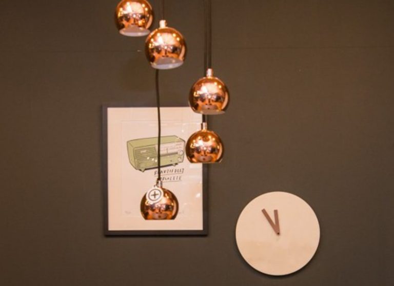 Copper pendants and clock