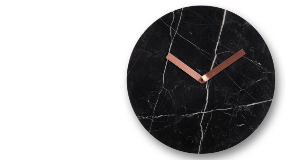 Cullen - black marble and copper clock