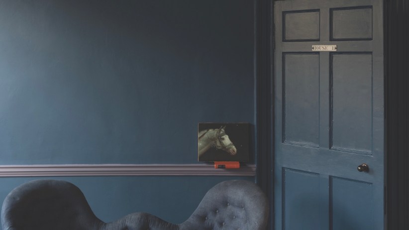 Teal wall and door.Fb