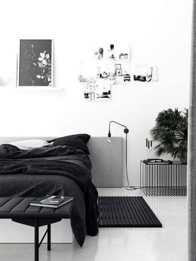 Monochrome bedroom - pinterest